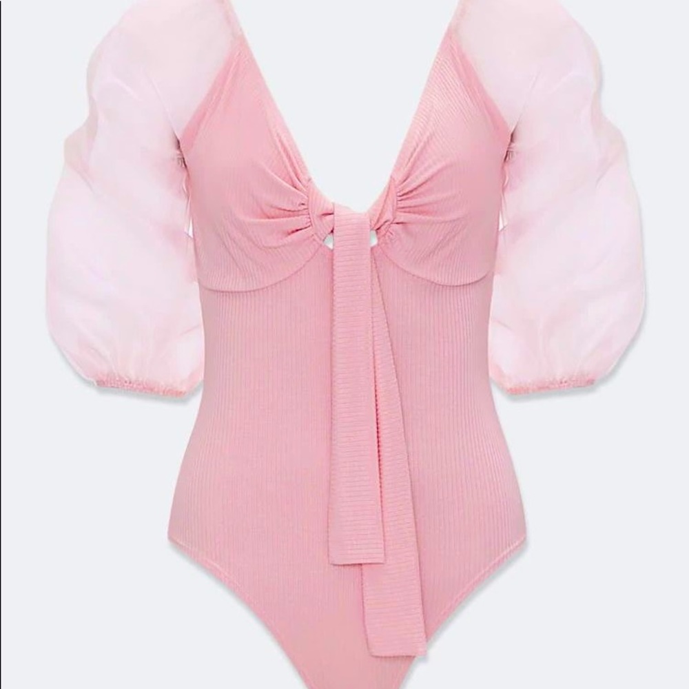 Organza sleeve Bodysuit- Never worn
